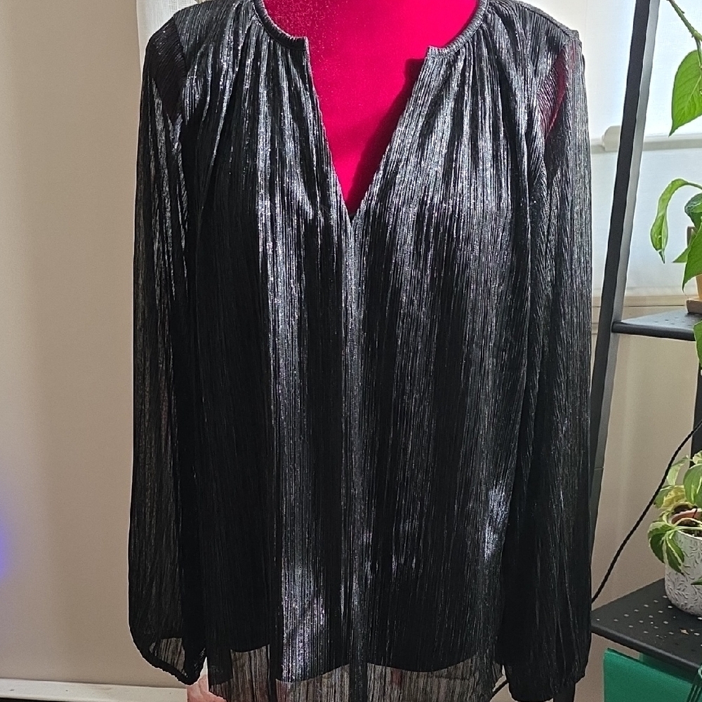 Alfani Black Sheer Blouse
